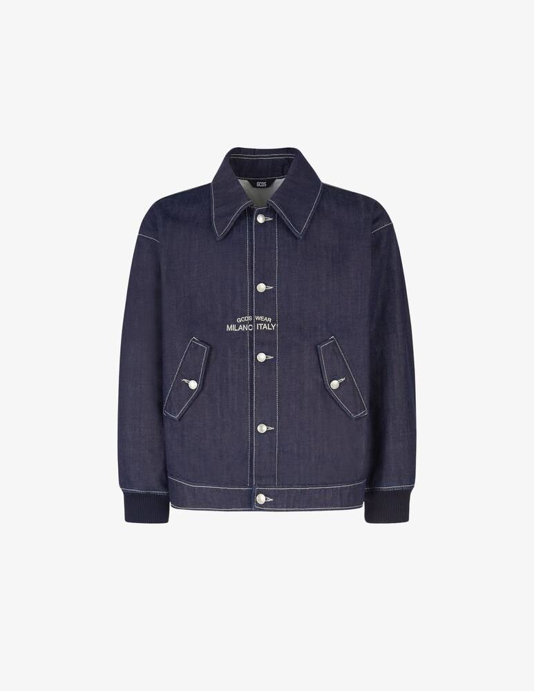 GCDS Bomber In Denim Grezzo Con Colletto