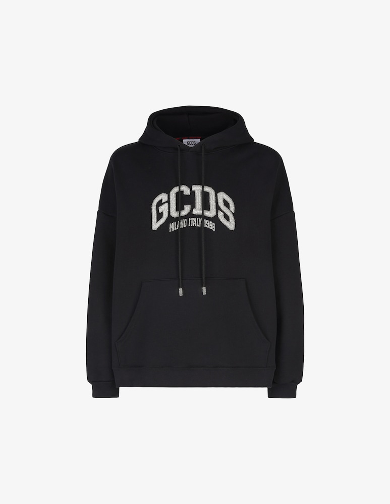 GCDS Felpa con cappuccio big logo bling