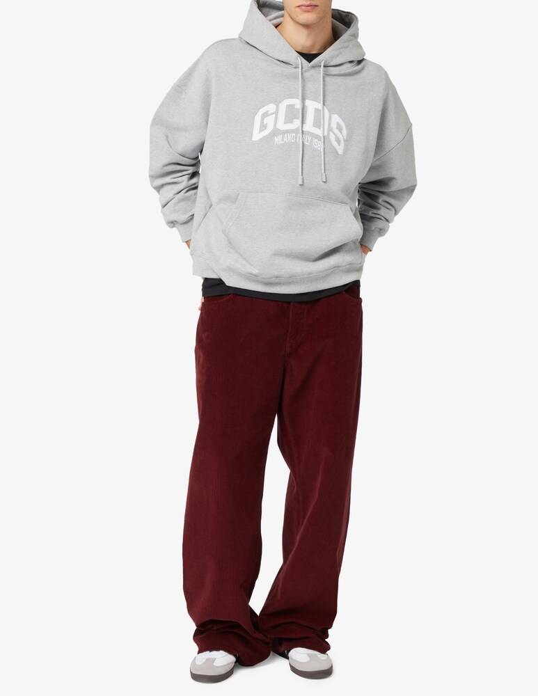 GCDS Felpa Con Cappuccio Logo Loose