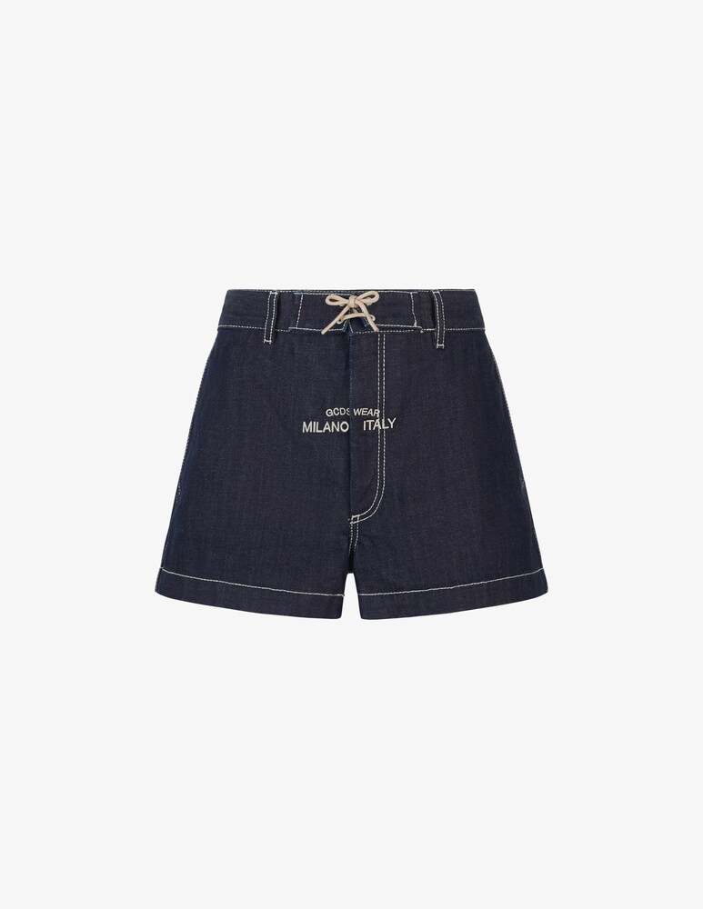 GCDS Shorts in denim grezzo