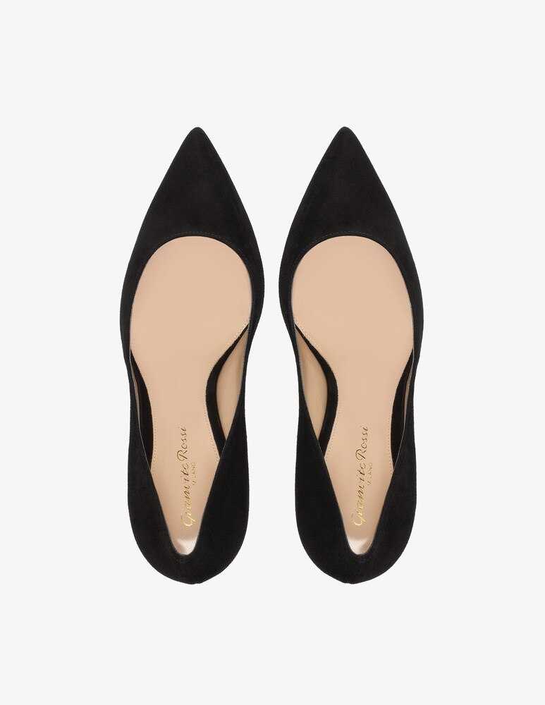 Gianvito Rossi Decolletè In Pelle Scamosciata Gianvito 85 - Nero