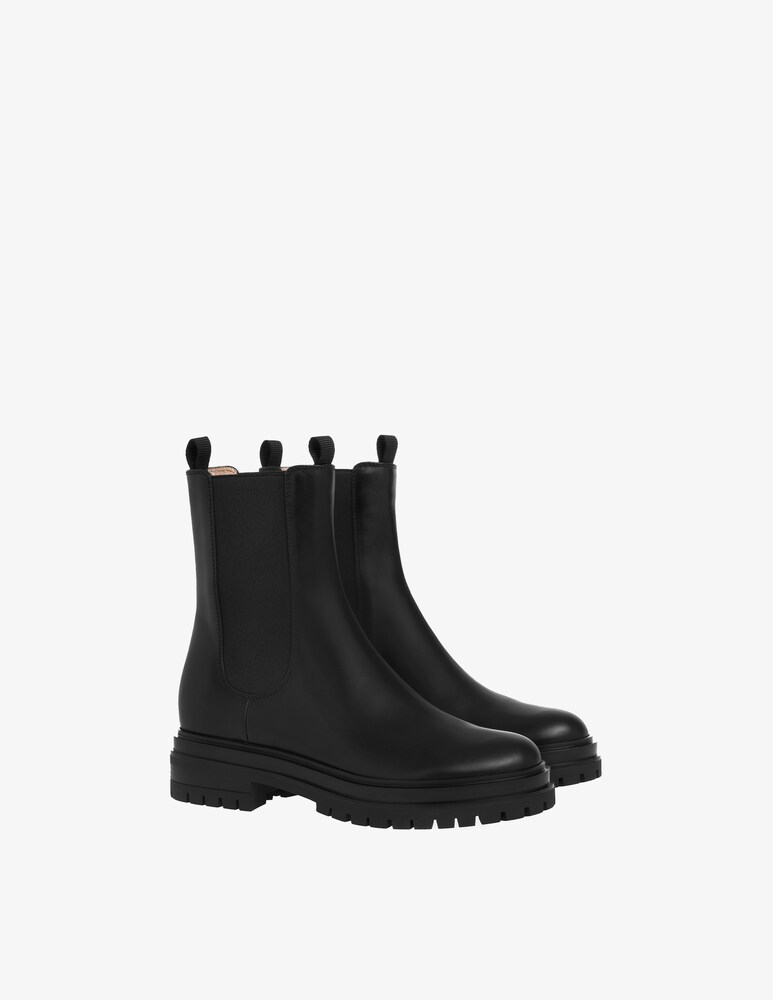 Gianvito Rossi Stivaletti In Pelle Chester - Nero