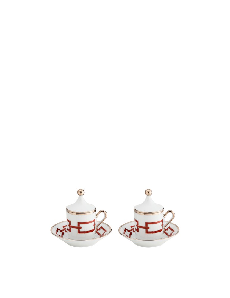 Ginori 1735 Set Caffè Per Due Catene Scarlatto - Rosso