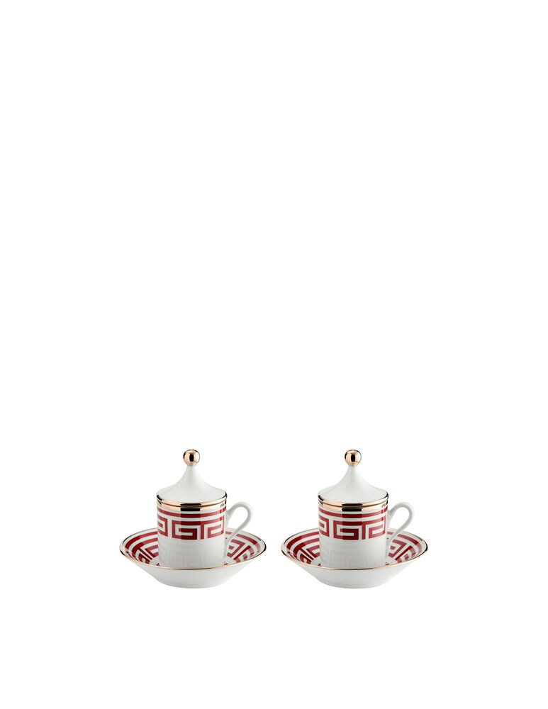 Ginori 1735 Set Caffè Per Due Labirinto Scarlatto - Rosso