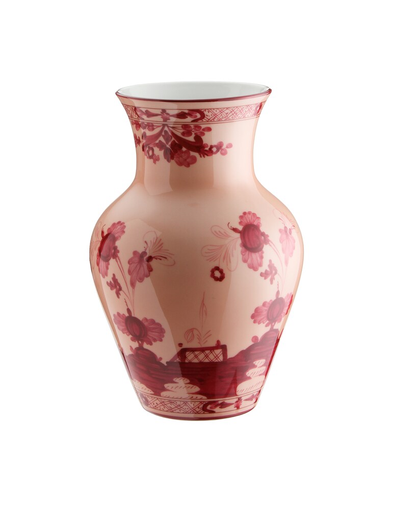 Ginori 1735 Vaso Ming Piccolo Oriente Italiano Vermiglio