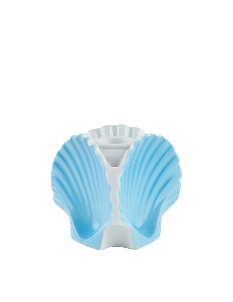 Ginori 1735 Vaso/Portacandela A 3 Conchiglie Sea Blue - Blu