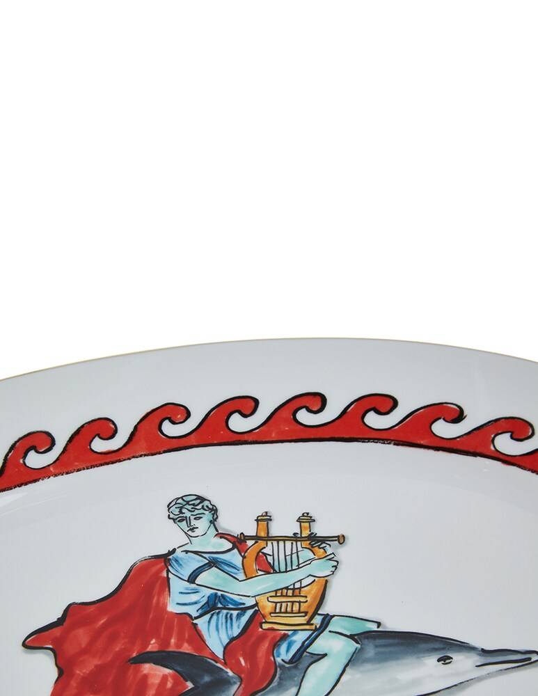 Ginori 1735 Vassoio Ovale Piano Dolphin White - Multicolor
