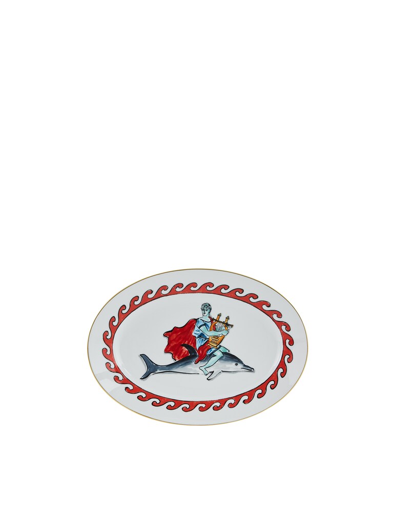 Ginori 1735 Vassoio Ovale Piano Dolphin White - Multicolor