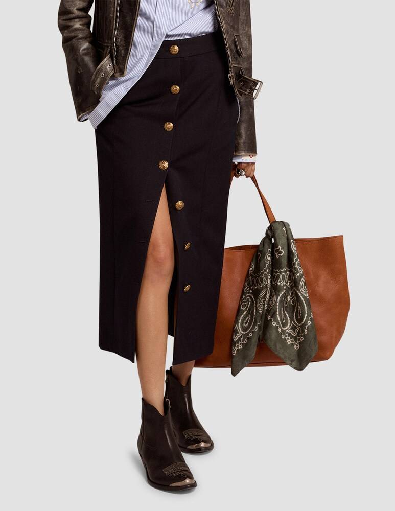 Golden Goose Gonna compact con bottoni - Blu