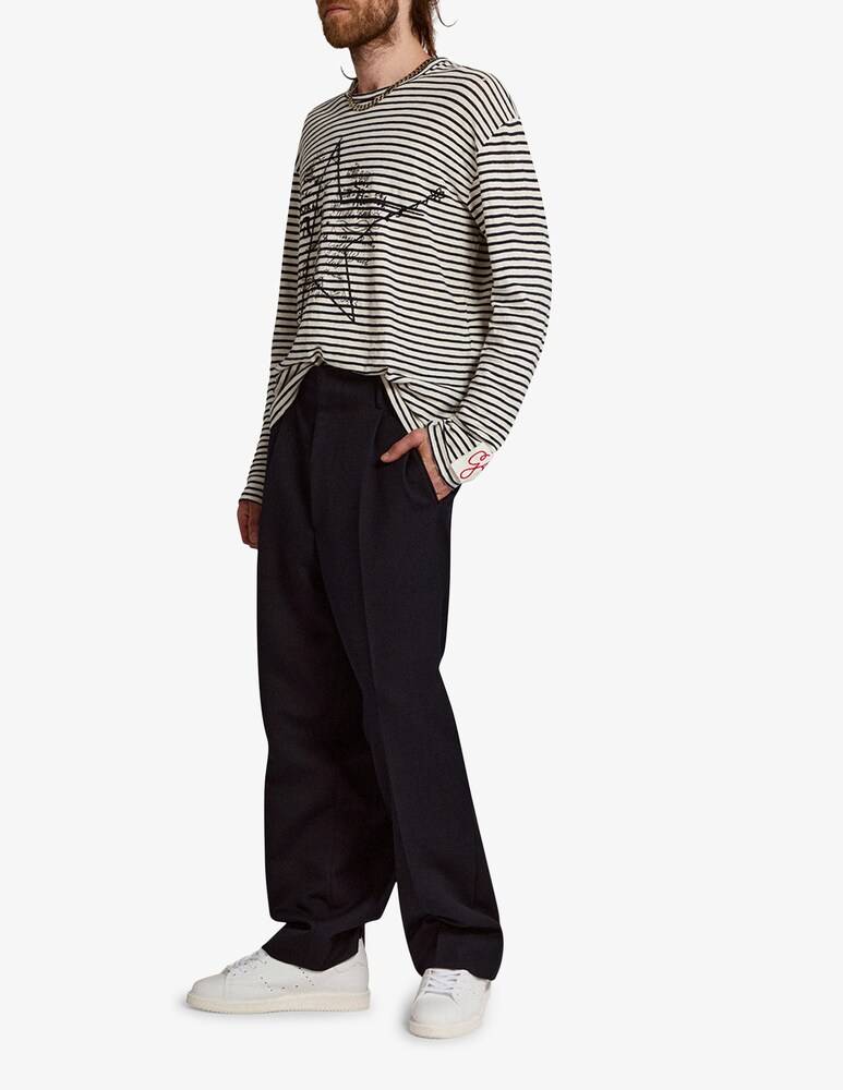 Golden Goose Maglietta a manica lunga in lino a righe
