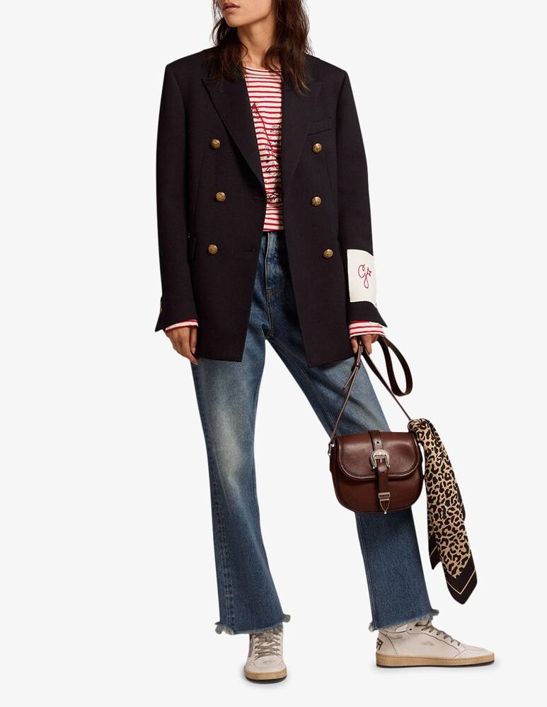 Golden Goose Maglietta A Maniche Lunghe A Righe - Beige