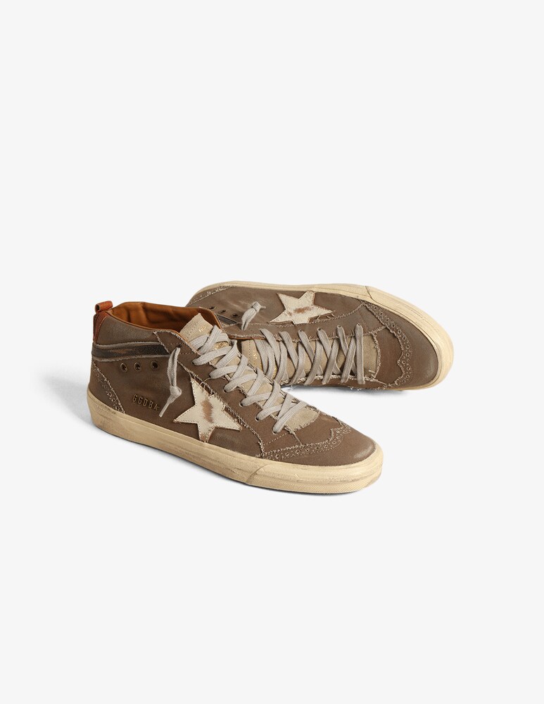 Golden Goose Sneaker Mid Star Suede Tongue Vintage Star And Wave