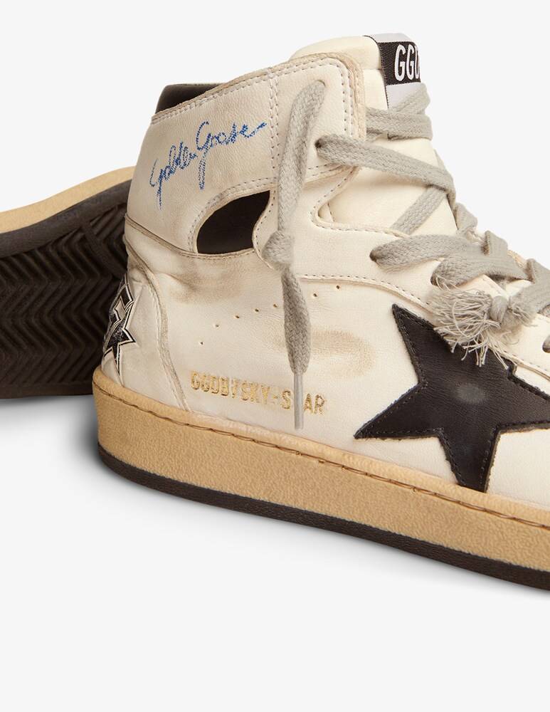 Golden Goose Sneakers Alla Caviglia Sky Star Con Tomaia In Nappa Stella In Pelle Serigrafata
