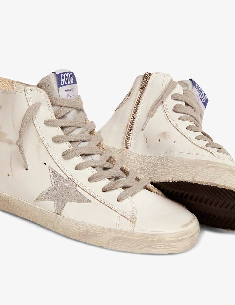 Golden Goose Sneakers Alte In Pelle Francy - Bianco