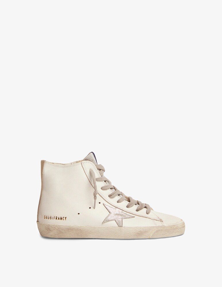 Golden Goose Sneakers alte in pelle Francy - bianco