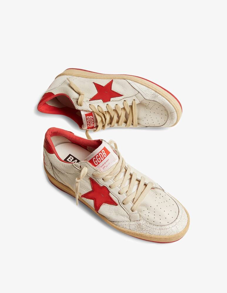 Golden Goose Sneakers In Pelle Ball Star - Bianco