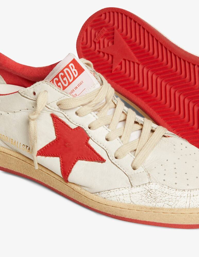 Golden Goose Sneakers In Pelle Ball Star - Bianco