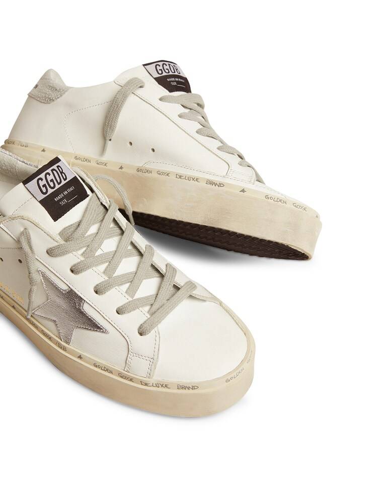 Golden Goose Sneakers In Pelle Hi Star - Bianco