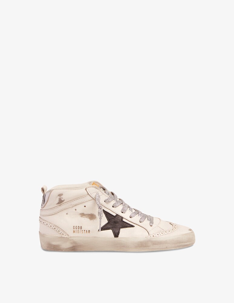 Golden Goose Sneakers in pelle Mid Star - bianco