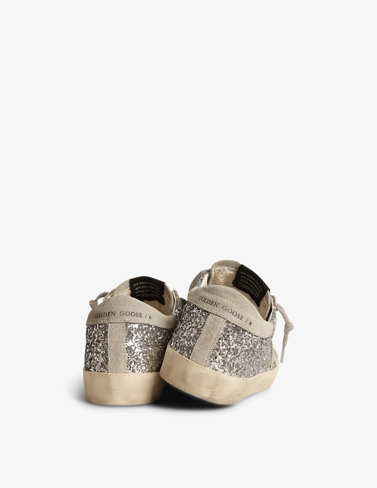 Golden Goose Sneakers In Pelle Scamosciata Con Tomaia Glitterata