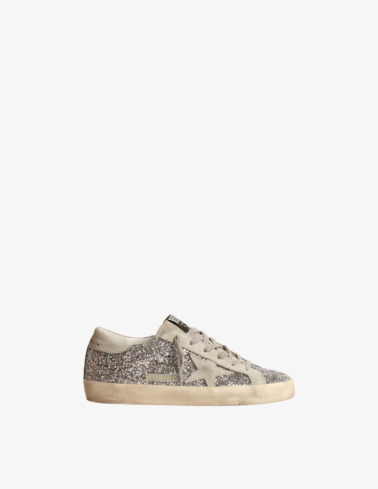 Golden Goose Sneakers In Pelle Scamosciata Con Tomaia Glitterata