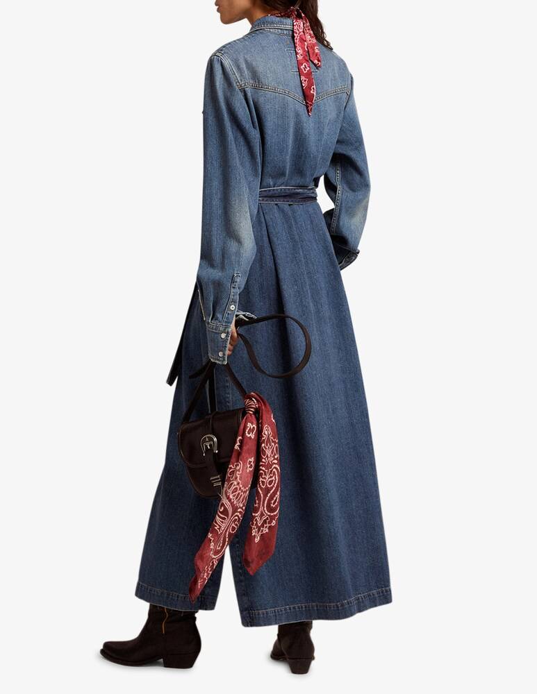 Golden Goose Vestito Lungo A Chemisier Stone Washed