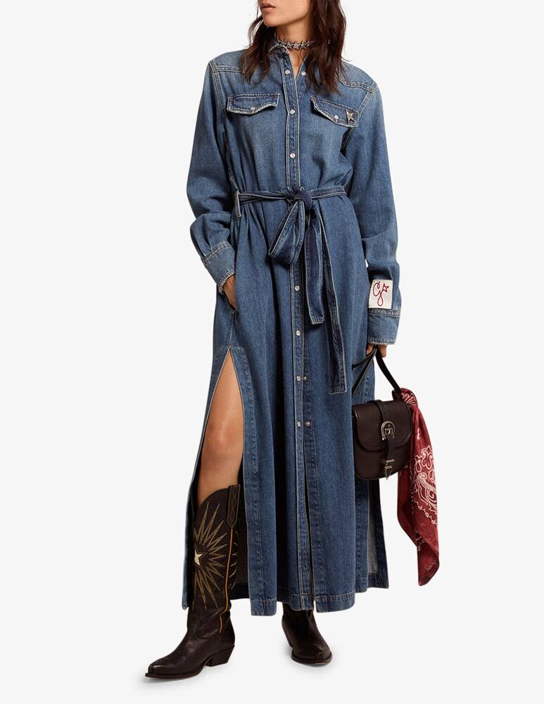 Golden Goose Vestito lungo a Chemisier stone washed