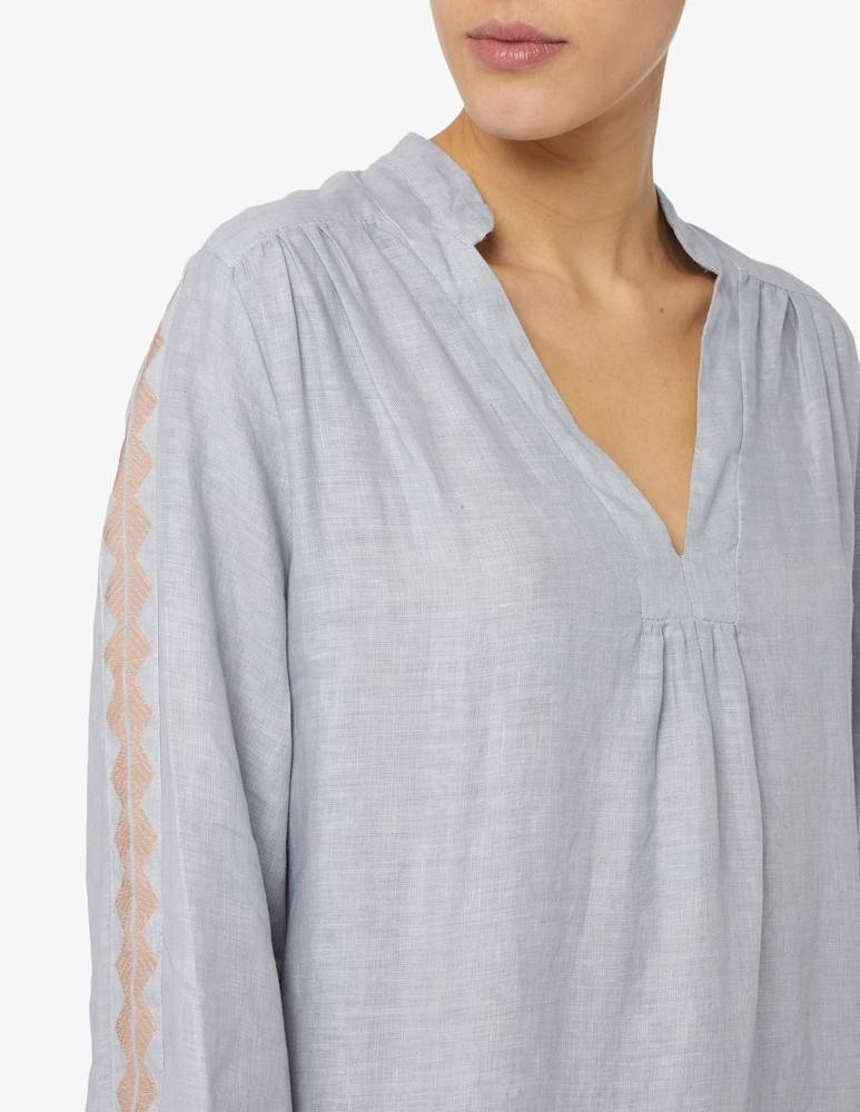 Greek Archaic Kori Kaftano Lungo Lino V Neck