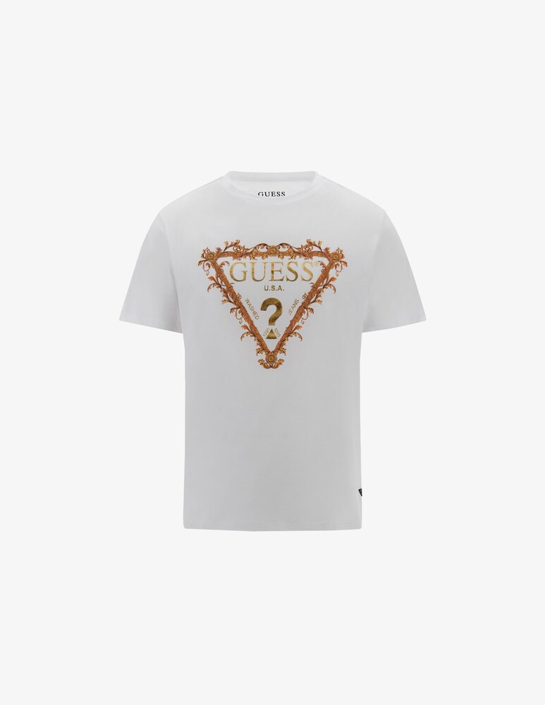 Guess Maglietta big logo grande triangolo barocco