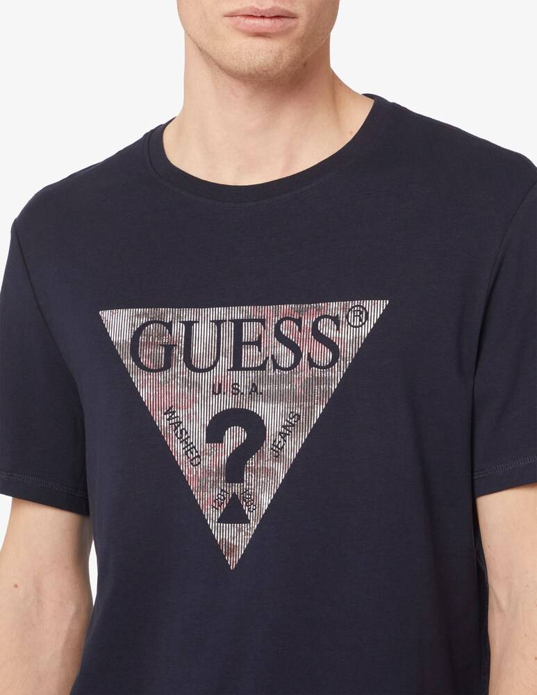 Guess Maglietta Big Logo Triangolo Fantasia