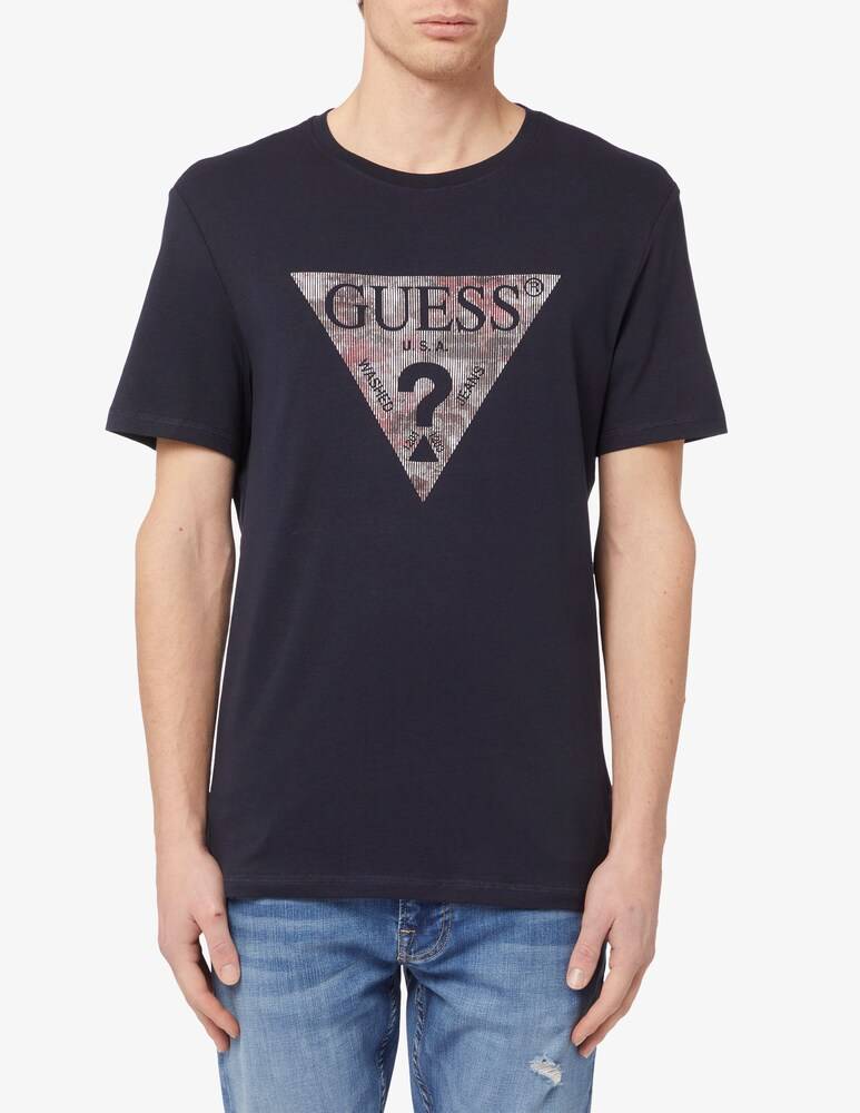 Guess Maglietta big logo triangolo fantasia