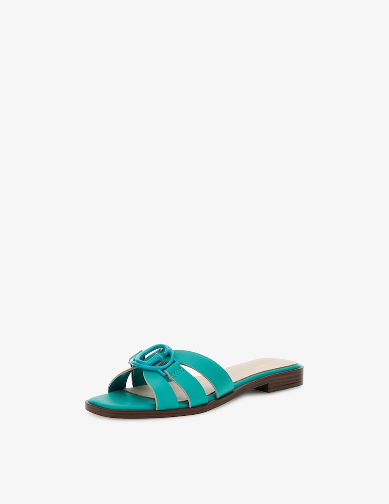 Guess Sandali Bassi In Pelle Con Logo