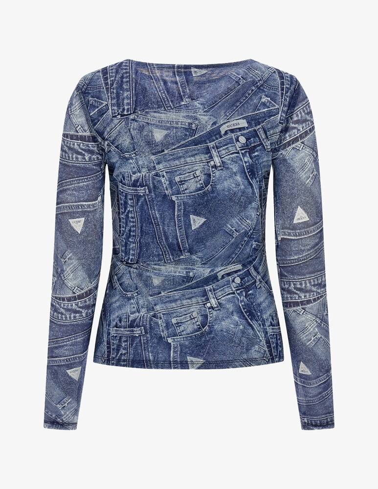 Guess Top A Maniche Lunghe Cut-out Brienna