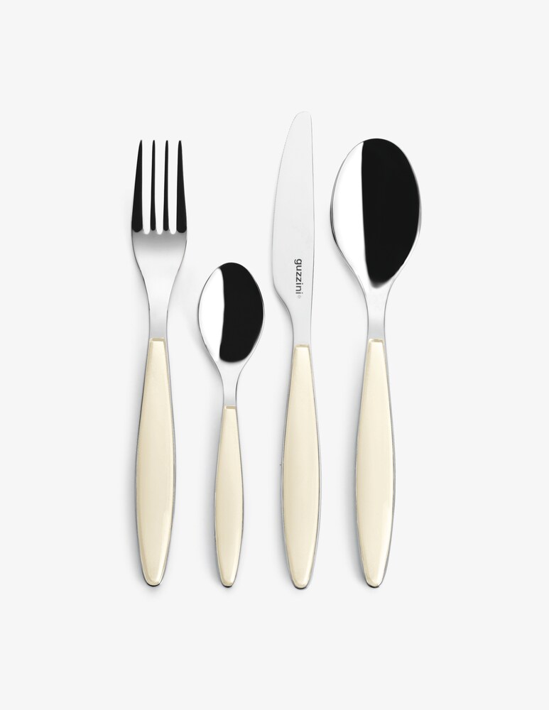 Guzzini Feeling Set 24 Posate Bicolore - Panna
