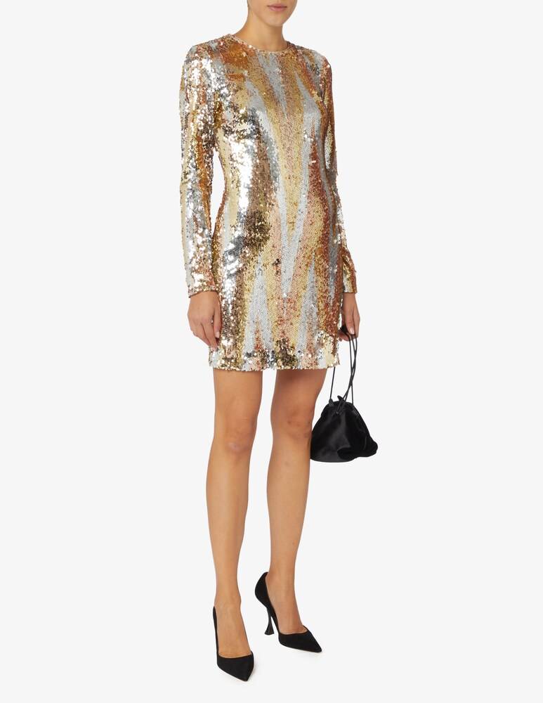 HALSTON Abito Maude In Paillettes Chevron