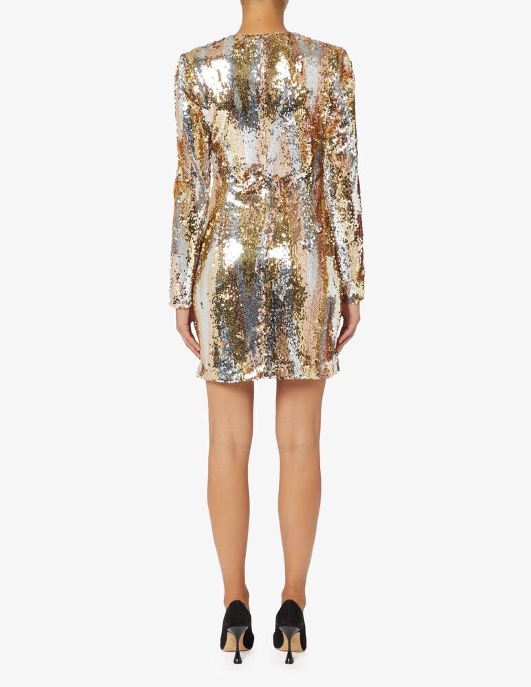 HALSTON Abito Maude In Paillettes Chevron