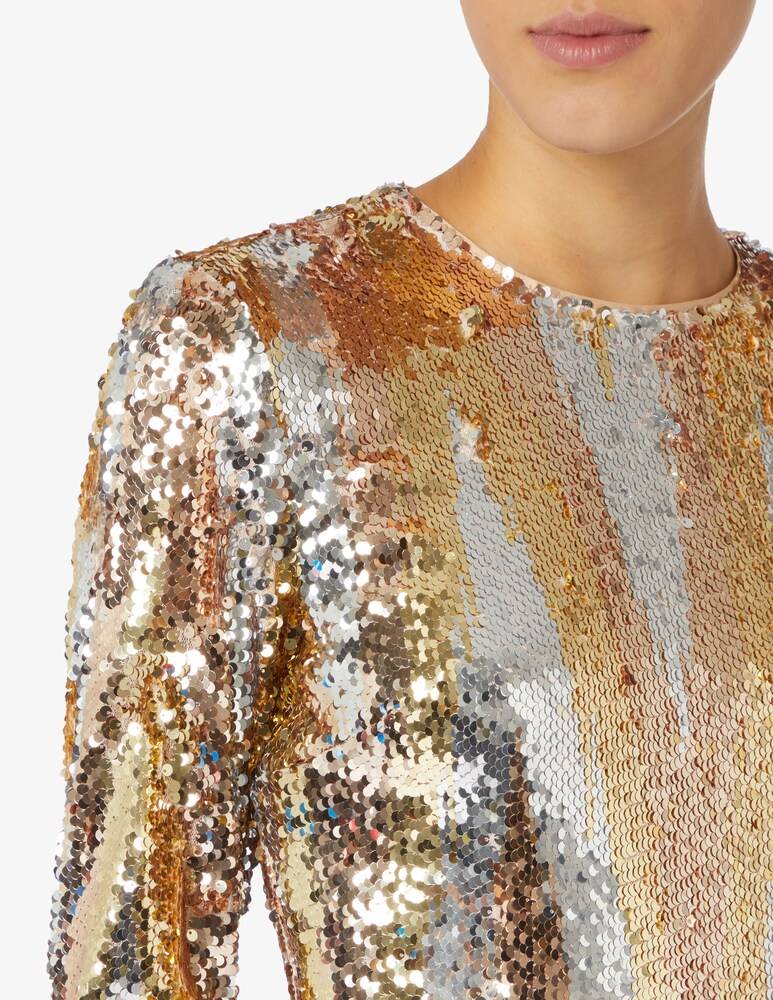 HALSTON Abito Maude In Paillettes Chevron