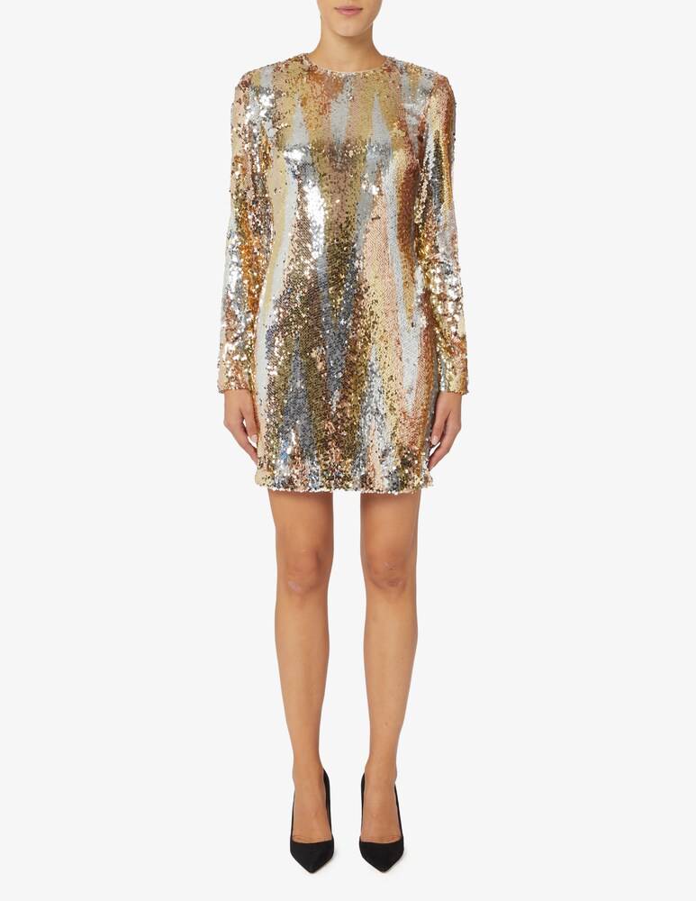 HALSTON Abito Maude in paillettes chevron