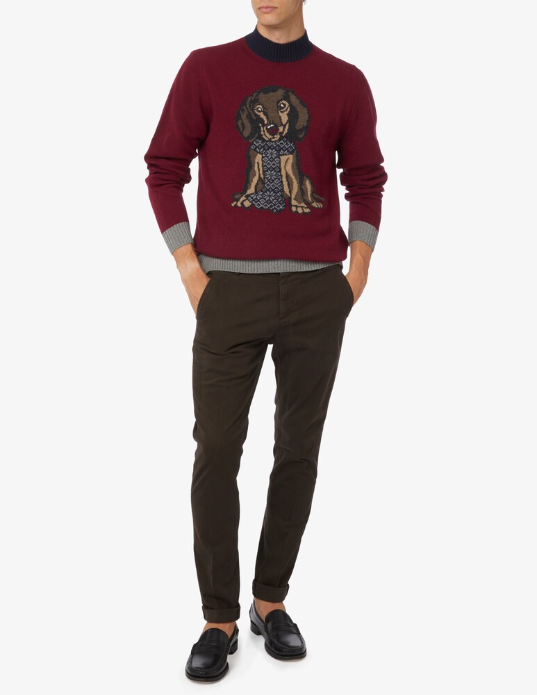 Harmont & Blaine Maglia Intarsio Bassotto Con Sciarpa
