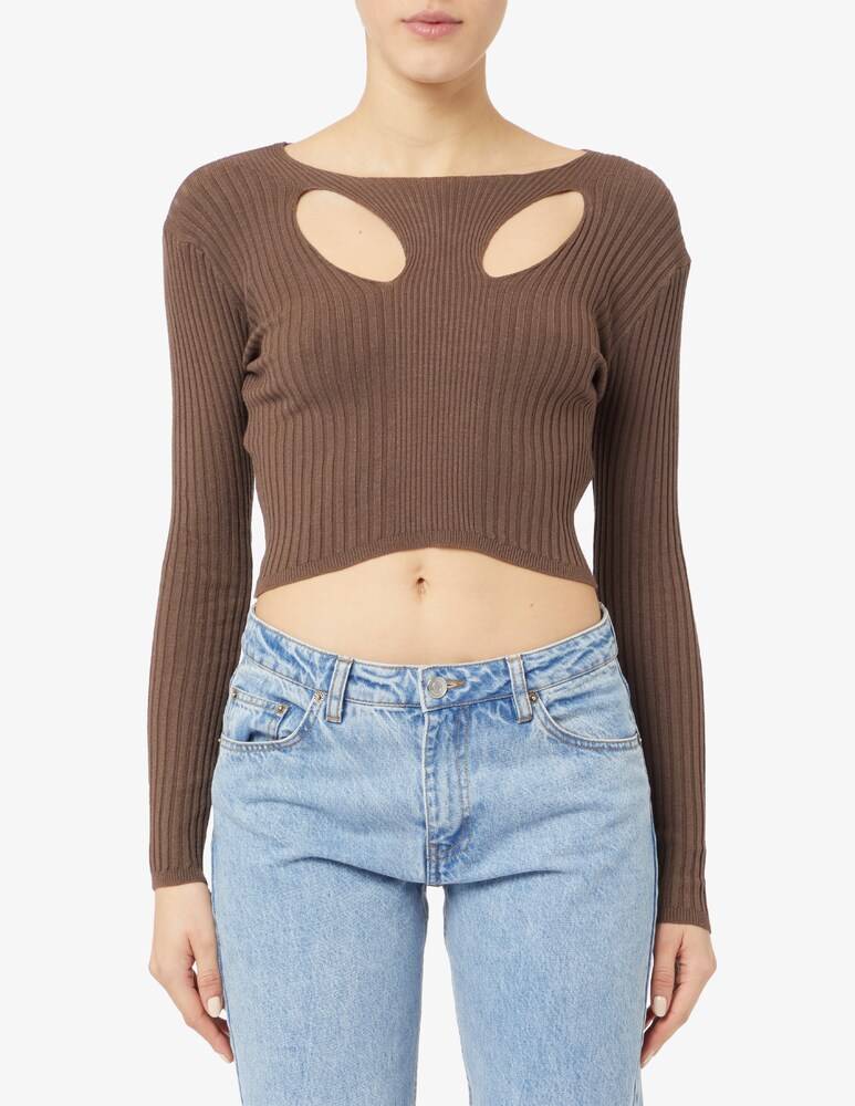 HAVEONE Maglia crop cut