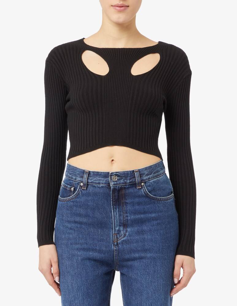 HAVEONE Maglia crop cut