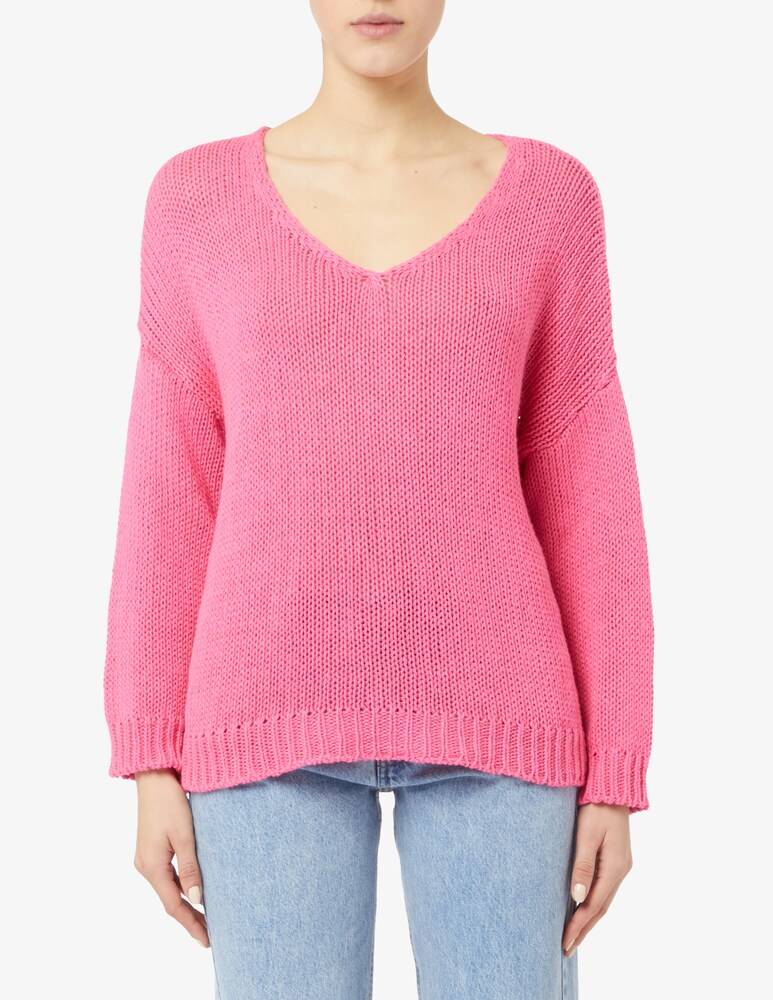 HAVEONE Maglia grossa scollo v