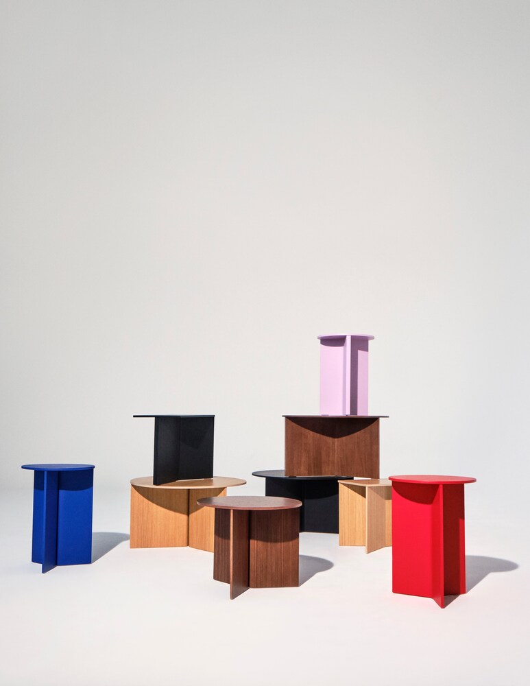 Hay Slit Tavolo Wood Round - Marrone