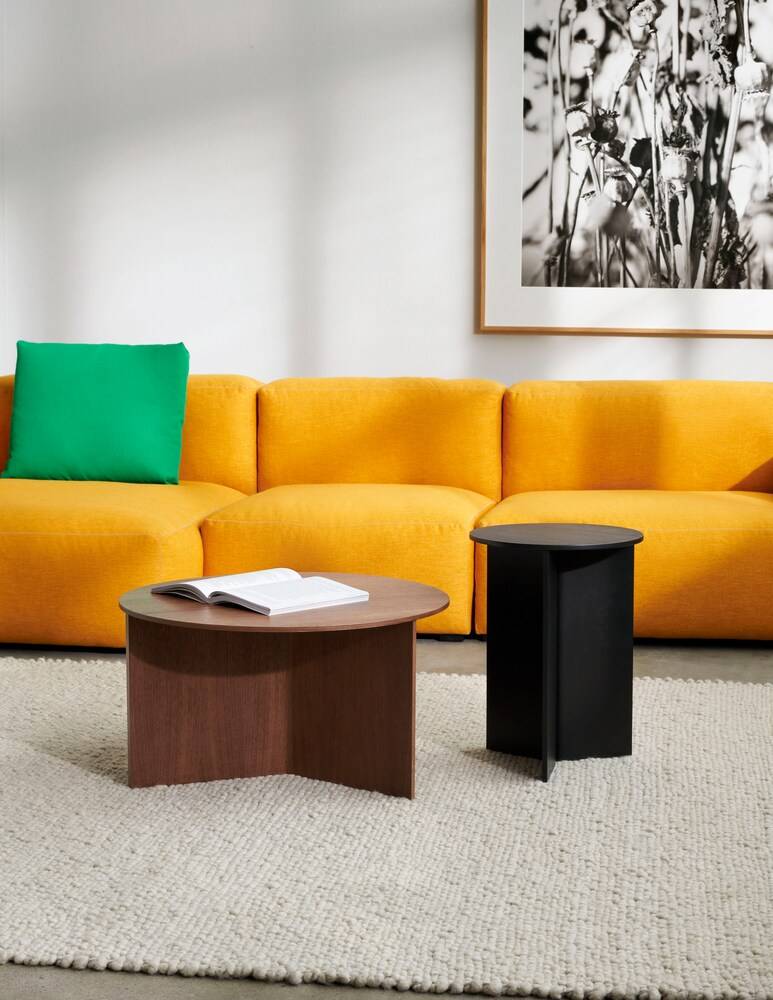 Hay Slit Tavolo Wood Round - Marrone
