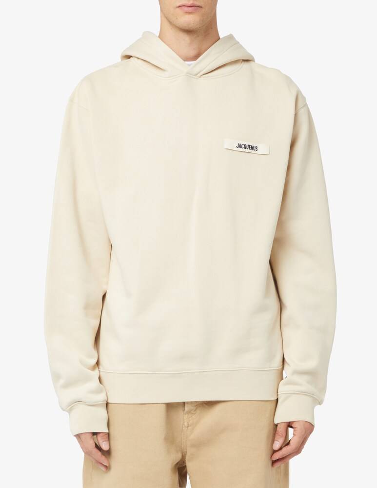 Jacquemus Felpa cappuccio con logo piccolo