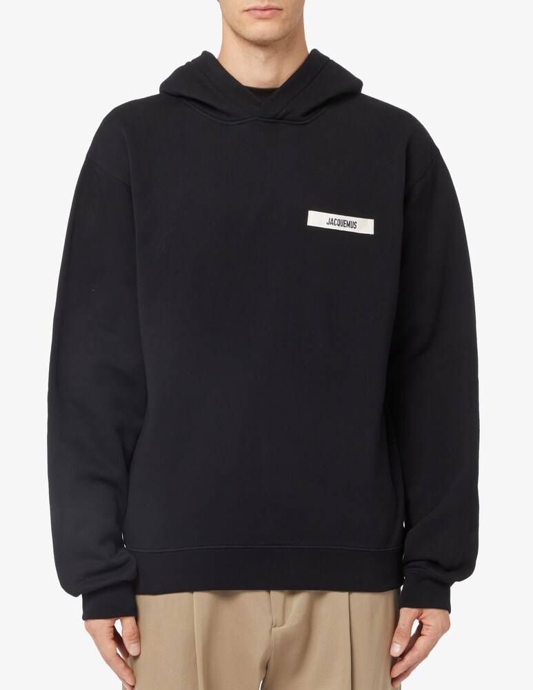 Jacquemus Felpa cappuccio con logo piccolo