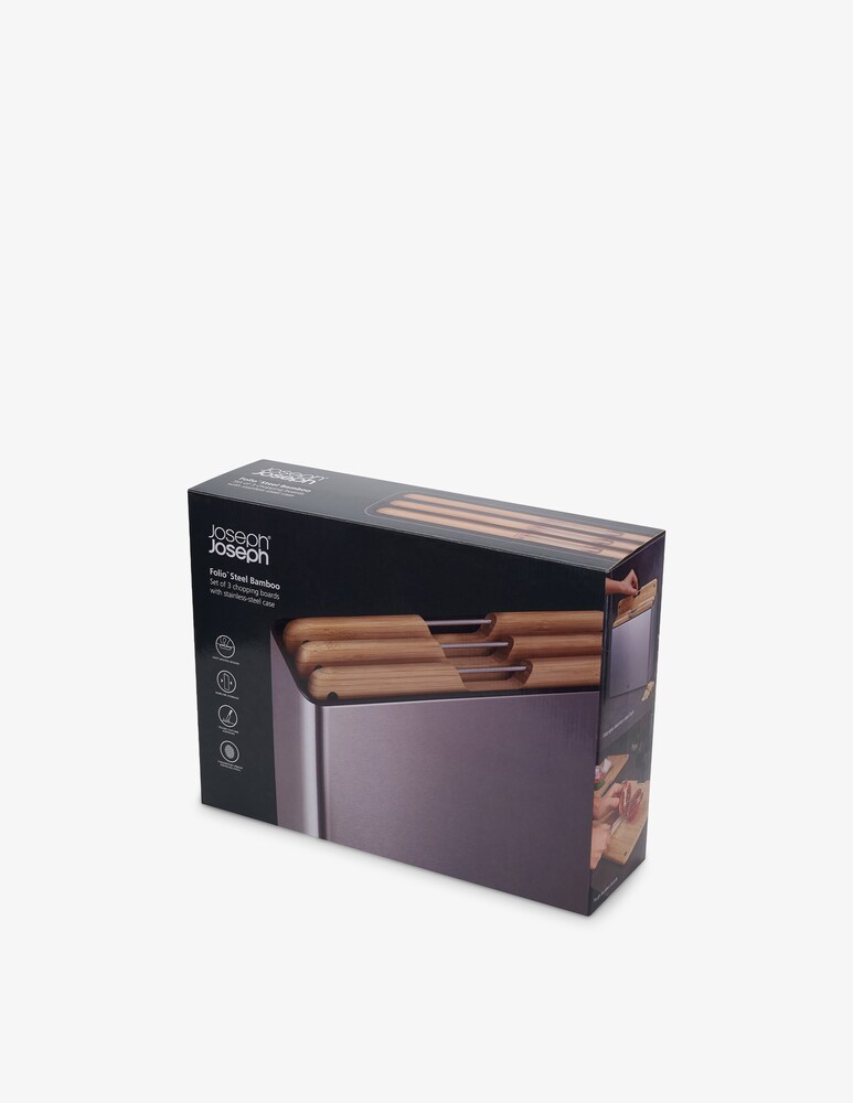 Joseph Joseph Folio Steel Bamboo 3pc Set Di Taglieri