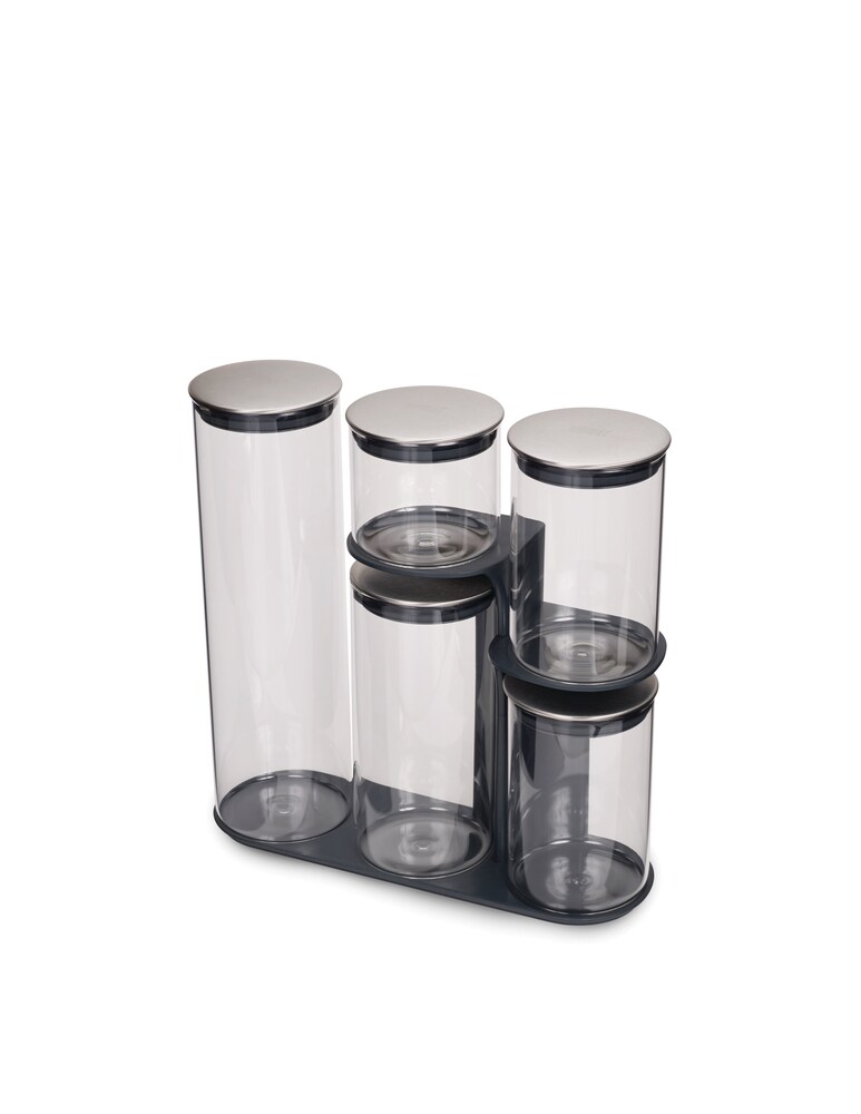 Joseph Joseph Set Da 5 Barattoli In Vetro Con Supporto Podium 100 - Trasparente