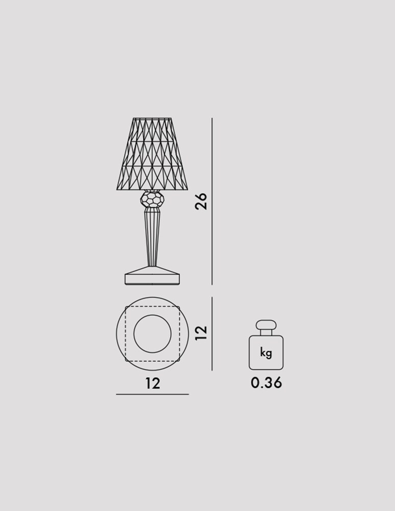 Kartell Battery, Lampada Da Tavolo A Batteria