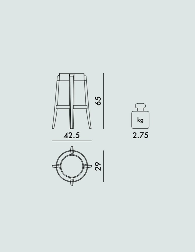 Kartell Charles Ghost H.65 Sgabello